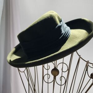 Wool Bollman Vintage Hunter Green Hat With Black Band